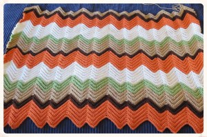 Striped Chevron Afghan Incomplete