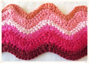 Wave Bacon Pink Scarf Close